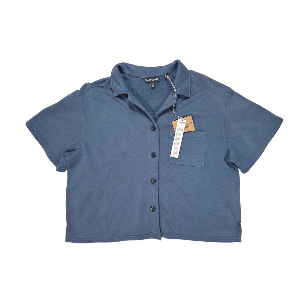Toad&Co Women's NWT Hemp Daybreaker SS Shirt Pacific Blue‎ size XS